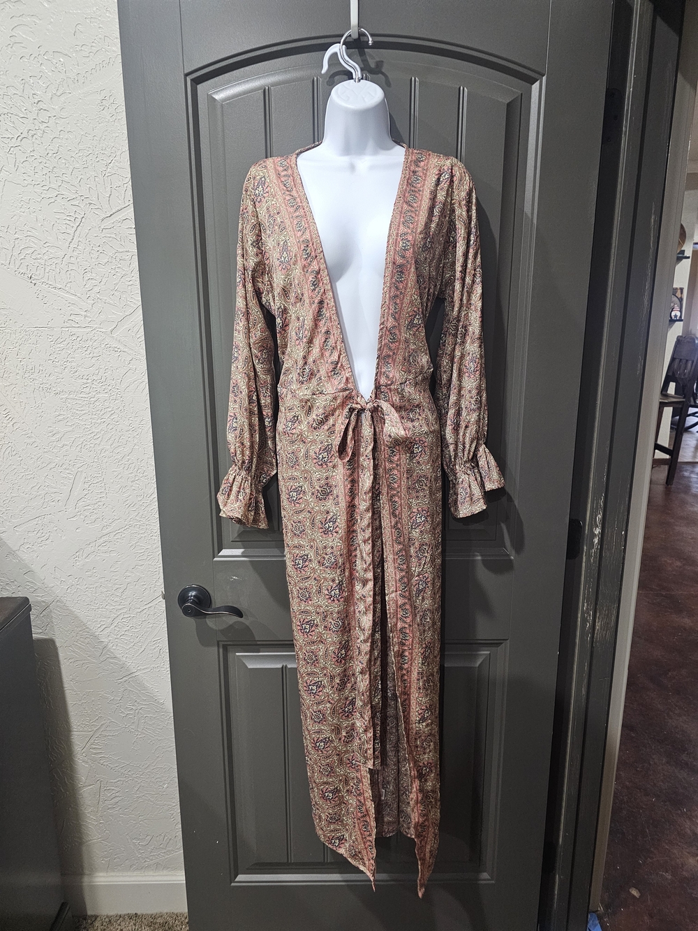 Boho Floral Tie-Front Duster